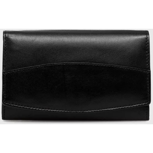 Answear Lab Usnjena denarnica ženski, črna barva