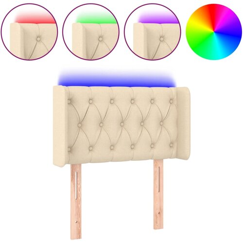 VidaXL LED posteljno vzglavje krem 83x16x78/88 cm blago, (20735382) Slike