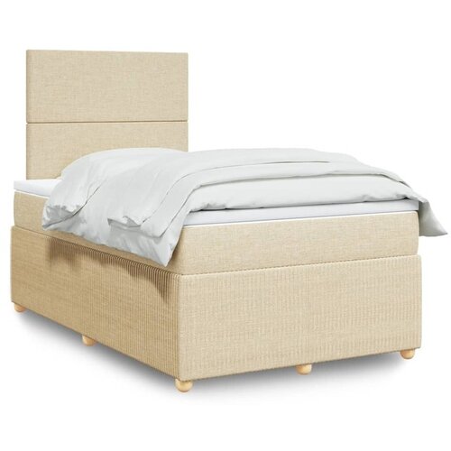 vidaXL Krevet s oprugama i madracem krem 120 x 200 cm od tkanine Cijene