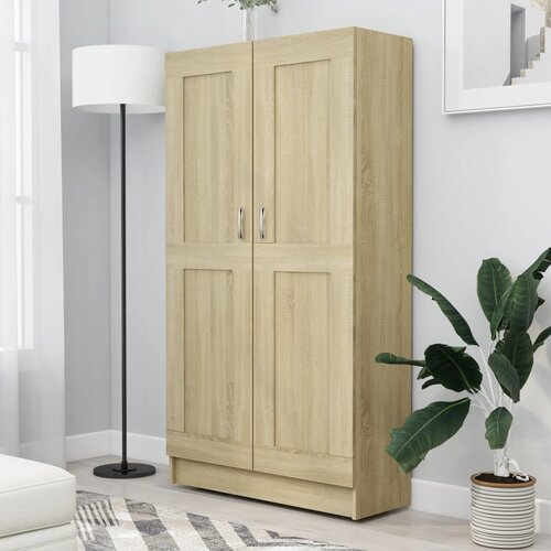 VidaXL Knjižna omara sonoma hrast 82,5x30,5x150 cm iverna plo&amp;scaron;ča Slike