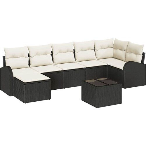  Set sofe s jastukom s pohranom 8 pcs Crna poliratan Slike