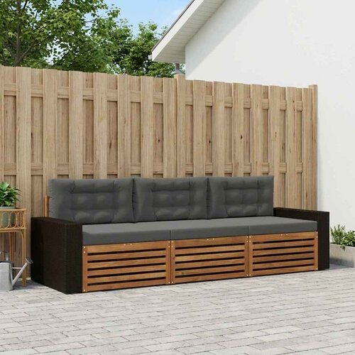  Set vanjskih sofa 3 pcs Prirodna i antracit Poliester Cene