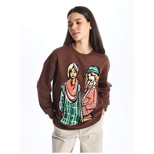 LC Waikiki Crew Neck Printed Long Sleeve Oversize Women&amp;#039;s Sweatshirt Slike