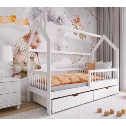  drveni dečiji krevet oskar sa fiokom - beli - 160/180x80 cm Cene