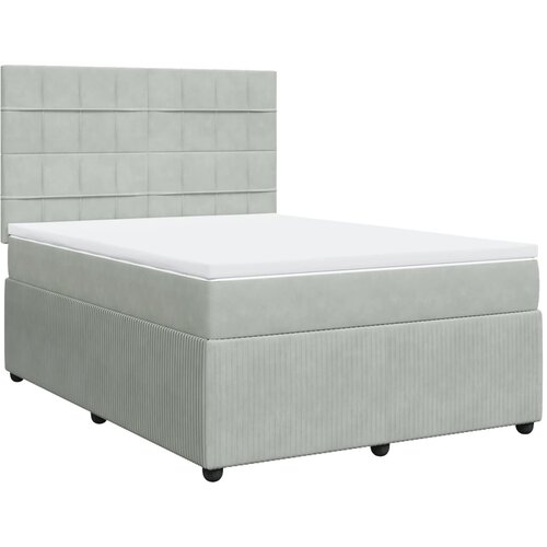 vidaXL box spring postelja z vzmetnico svetlo siv 140x190 cm žamet, (21308140) Cene