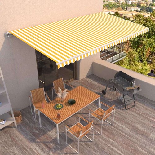  Tenda na automatsko uvlačenje 600x350 cm žuto-bijela Slike