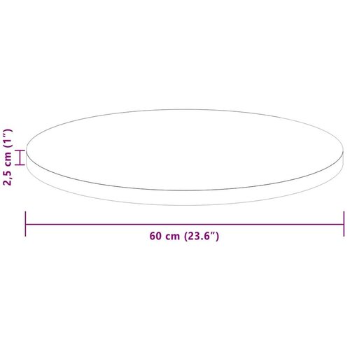 vidaXL Nepremična površina Temno rjava Ø 60 x 2.5 cm Trda hrastovina Cene
