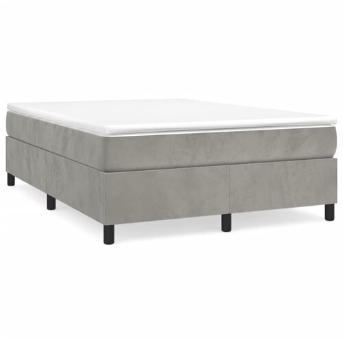  Okvir za krevet s oprugom svjetlosivi 140 x 190 cm bar&amp;scaron;unasti Slike