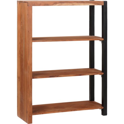 vidaXL Knjižna omara Rjava, Črna 80 x 30 x 110 cm Masiven les akacije Cene