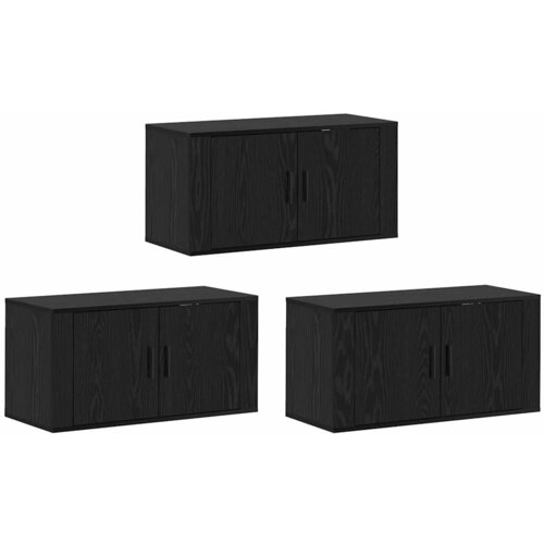  Zidni TV ormar set Zidne 3 pcs Crni hrast 80 x 34,5 x 40 cm Slike