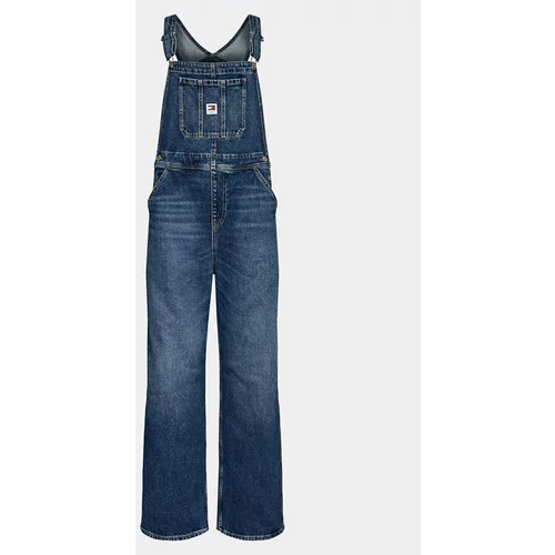 Tommy Jeans Jeans hlače z naramnicami Daisy DW0DW17291 Modra Straight Fit