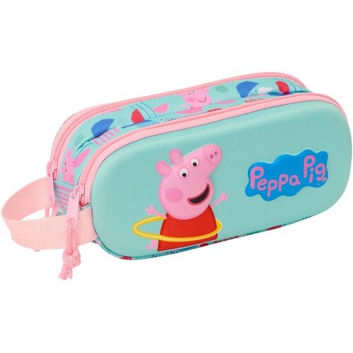  Dvostruka pernica Peppa Pig Zelena Roza 21 x 8 x 6 cm 3D Slike