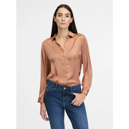 Orsay Light brown women's shirt with collar - Women's