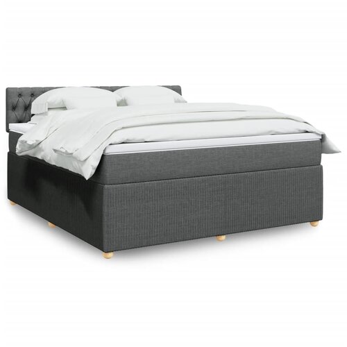 vidaXL Box spring postelja z vzmetnico temno siva 180x200 cm blago Cene