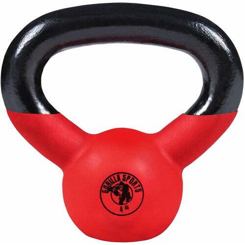 Gorilla Sports rusko zvono sa neoprenom 4 kg crveno-crno Slike