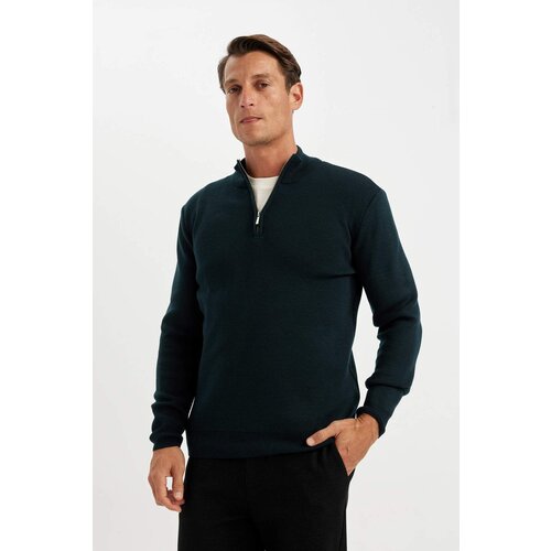 Defacto Standard Fit Stand Collar Zipper Sweater Slike