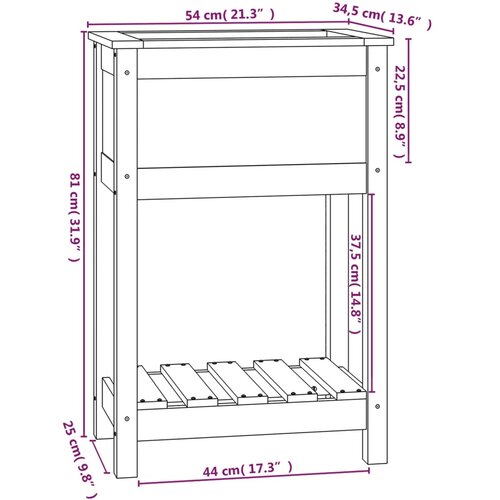  Sadilica s policom siva 54 x 34,5 x 81 cm od masivne borovine Slike
