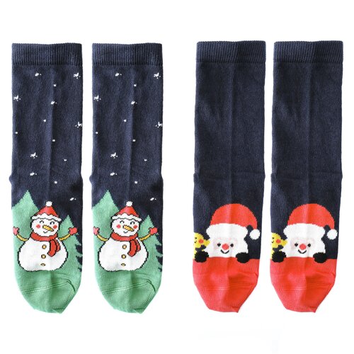 Koly Socks set novogodišnjih čarape za decu 2/1 teget Slike
