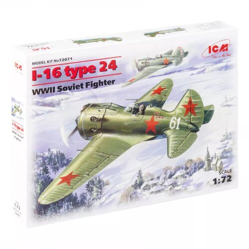 ICM model kit aircraft - I-16 type 24, wwii soviet fighter 1:72 Slike