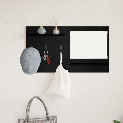 vidaXL Vje&scaron;alica za kapute na zidu Crni hrast 90 x 10 x 50 cm Cijene