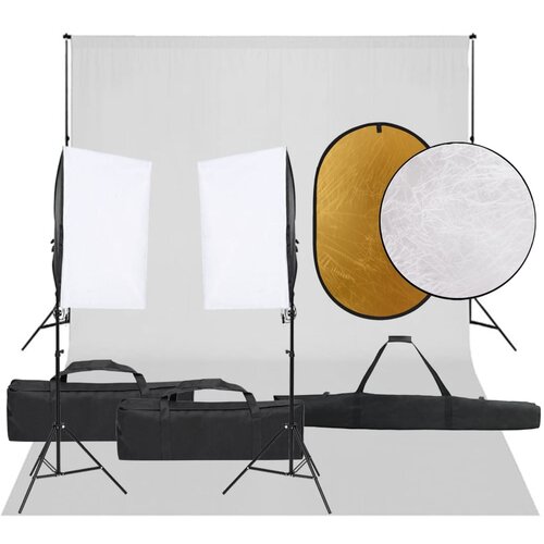 vidaXL komplet za foto studio z lučmi, ozadjem in odbojnikom Cene