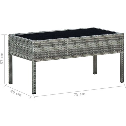 VidaXL vrtni stol sivi 75 x 40 x 37 cm od poliratana Slike