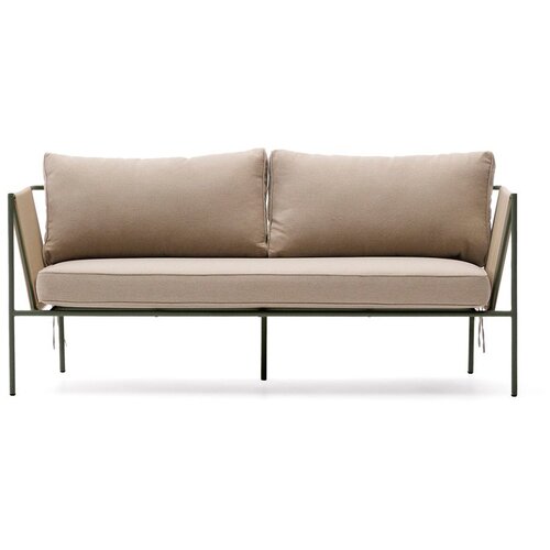 Kave Home Zelena/bež podstavljena vrtna sofa Zivia &ndash; Cijene