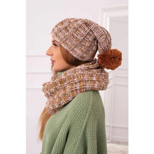 Kesi Women's fleece set 4 Pory Roku K263 camel+white Cene