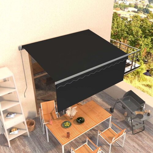 vidaXL Ročno zložljiva tenda s senčilom 3,5x2,5 m antracitna Cene