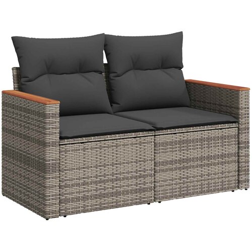  Sjedeća garnitura za vrt 13 kom. Siva poliratan 110 x 55 x 71 cm Slike