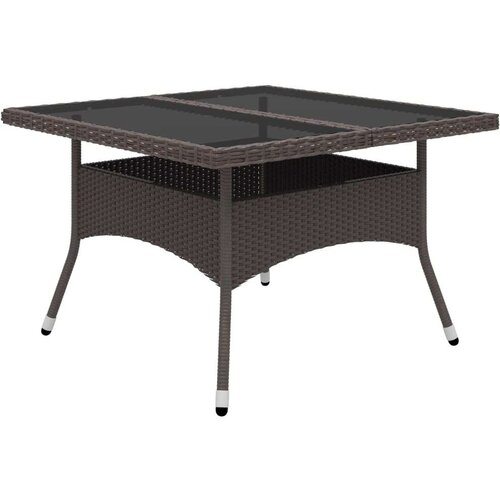VidaXL 9-dijelni vrtni blagovaonski set od poliratana i stakla smeđi Slike