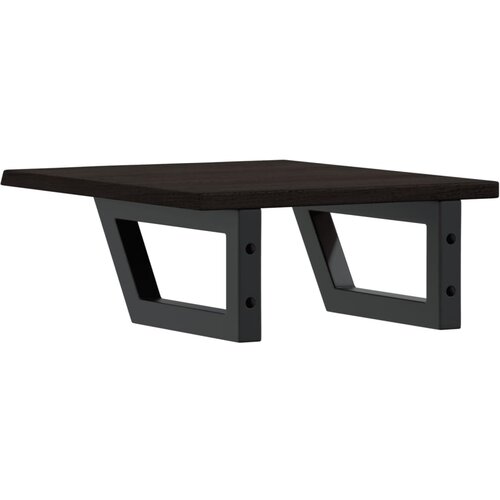  Zidna polica za umivaonik od čelika i masivne hrastovine Smeđa 40 x 50 x 2 cm Slike