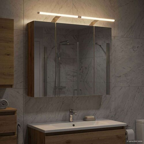  Kopalniška ogledalna omara z LED lučmi Oreh 80 x 14.5 x 70 cm, (5000233182) Cene