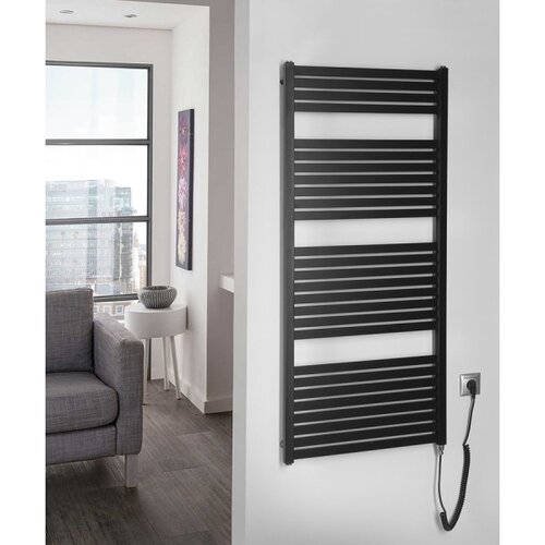 Aqualine kupatilski električni radijator tondi-e 600W 133x60 cm mat crna Slike