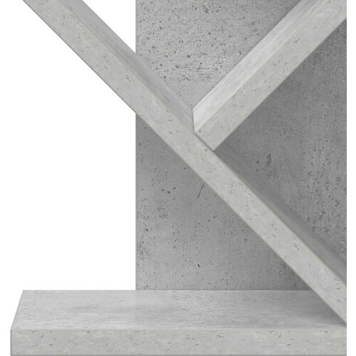  Polica za knjige drvo 4-razine 30 x 18 x 60 cm Betonska siva Slike