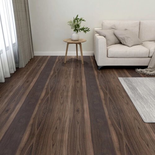  Samoljepljive podne obloge 55 kom PVC 5,11 m&amp;sup2; tamnosmeđe Slike