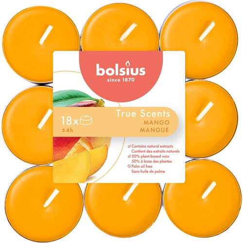 Bolsius Dišeče čajne lučke True Scents 4h (18 kosov) - mango Cene