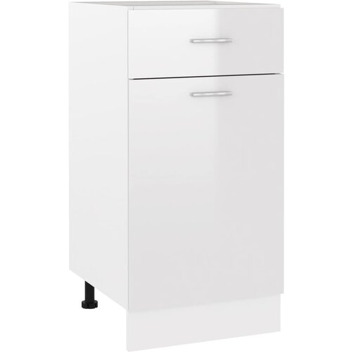 The Living Store Spodnja omarica s predalom visok sijaj bela 40x46x81,5 cm - Omarica S Predali, (21432050) Slike