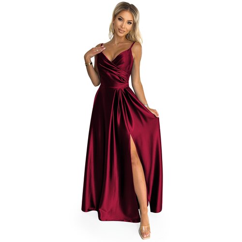 Numoco Elegant satin maxi dress on hangers Slike