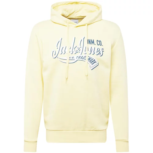 Jack & Jones Sweater majica mornarsko plava / svijetložuta / bijela