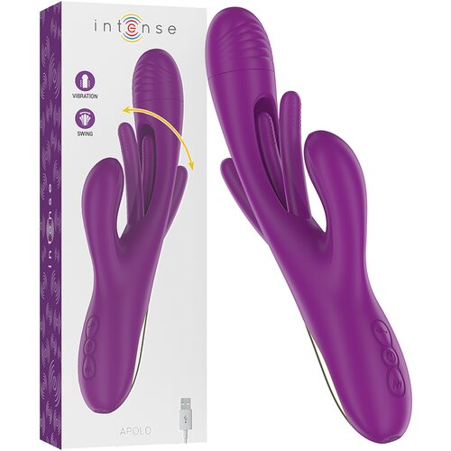 Intense Apolo Rechargeable Multifunction Vibrator 7 Vibrations with Swinging Motion Purple Cene