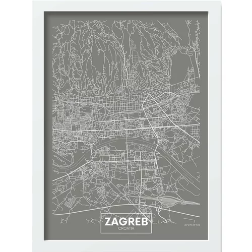 Wallity Plakat u okviru 40x55 cm Zagreb -
