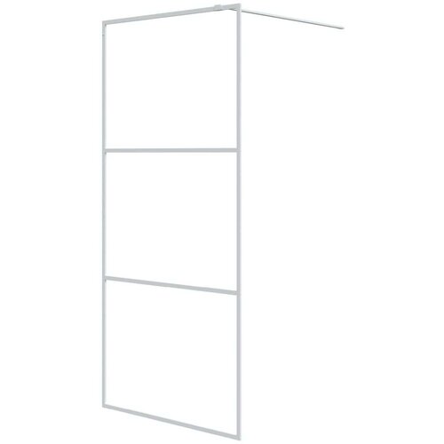 Pregrada za tu&amp;scaron; bijela 90 x 195 cm s prozirnim staklom ESG Slike
