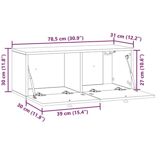  TV ormar za zid Bijela 78 5 x 31 x 30 cm Konstruirano drvo - Bijela 78 5 x 31 x 30 cm Slike