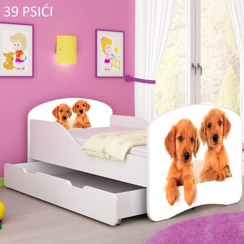  Dječji krevet ACMA s motivom + ladica 140x70 cm 39 Psići Cene