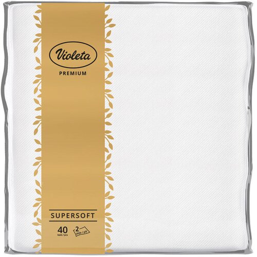 Salvete DVOSLOJNE 38X38CM PK40 PREMIUM VIOLETA BIJELE Slike