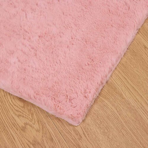  Faux Rabbit Fur Rug Olite Ružičasta 60 x 110 cm Poliester Slike