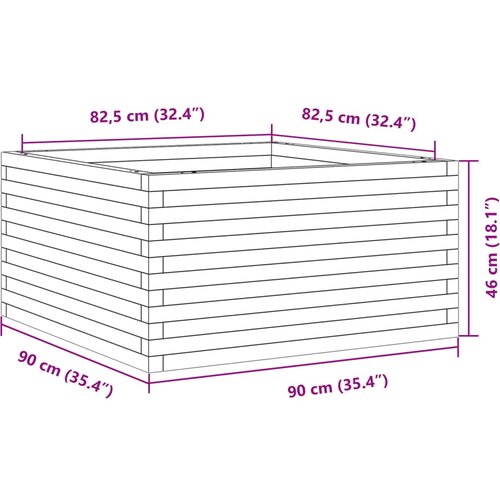 Vrtna sadilica bijela 90x90x46 cm od masivne borovine Slike
