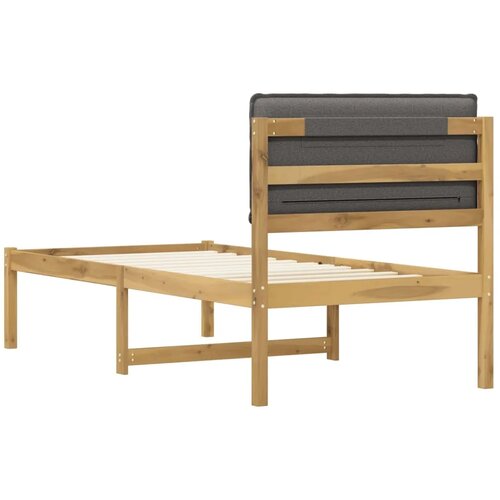  Krevetni okvir s tapiciranim uzglavljem - Bijelo prana i svijetlosiva 90 x 200 cm Slike