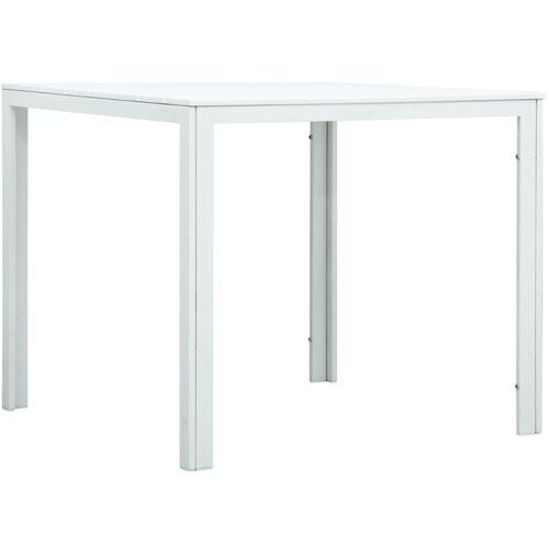 VidaXL Klubska mizica bela 78x78x74 cm HDPE videz lesa, (20712780) Slike